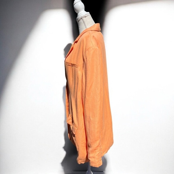 🌻ASHLEY PARK x RTR Orange Long Line Linen Blazer Size XL | $295 Retail - Picture 5 of 12